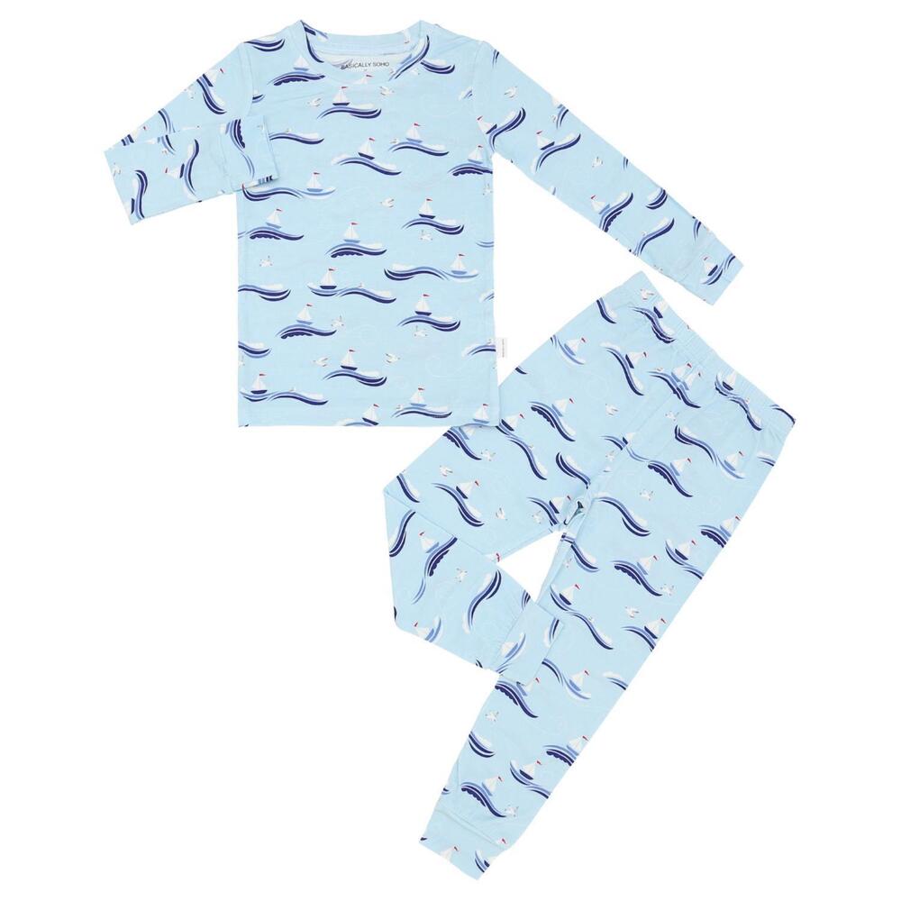 NEW SOHO kid's cape cod sailboat two-piece set in blue
